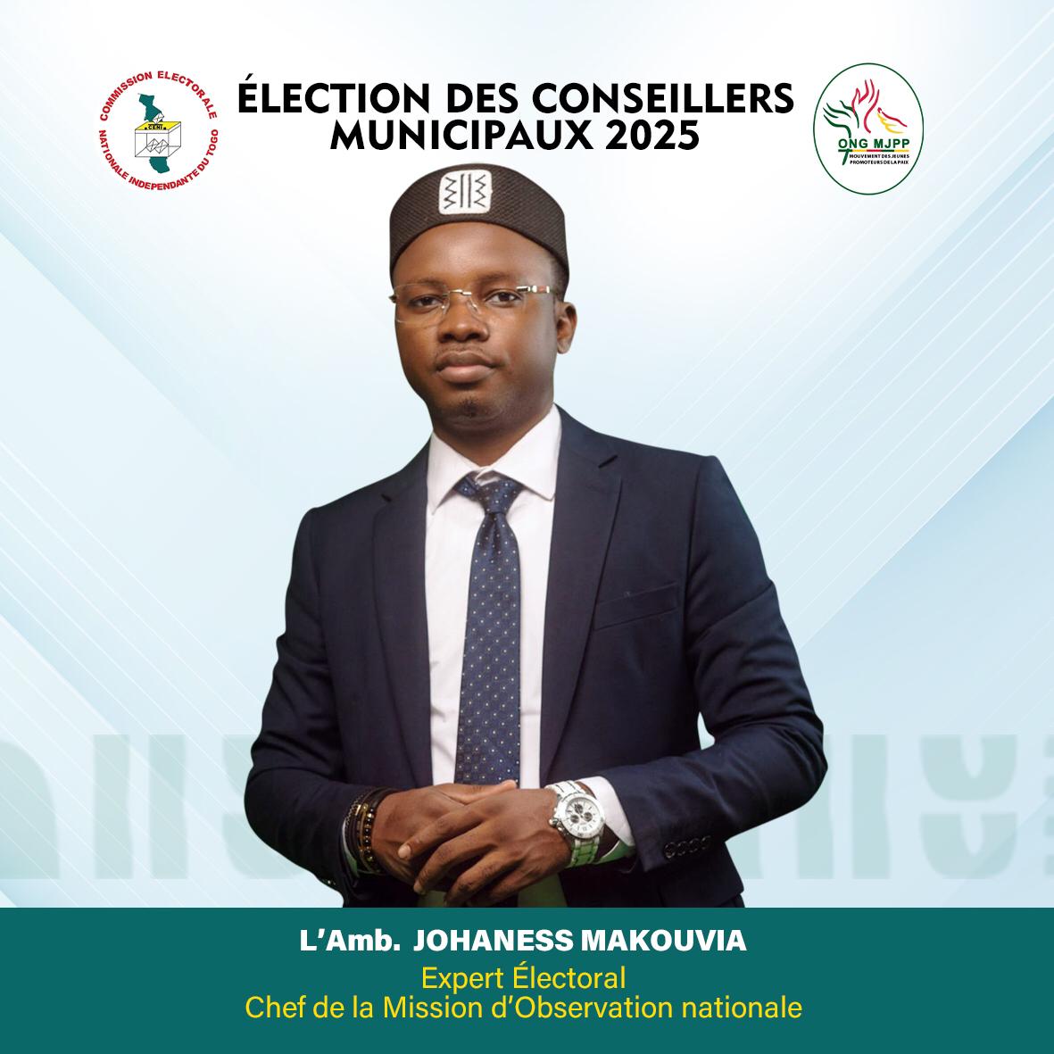 Observation électorale : Johaness MAKOUVIA, une expertise au service des élections Municipales de 2025 au Togo