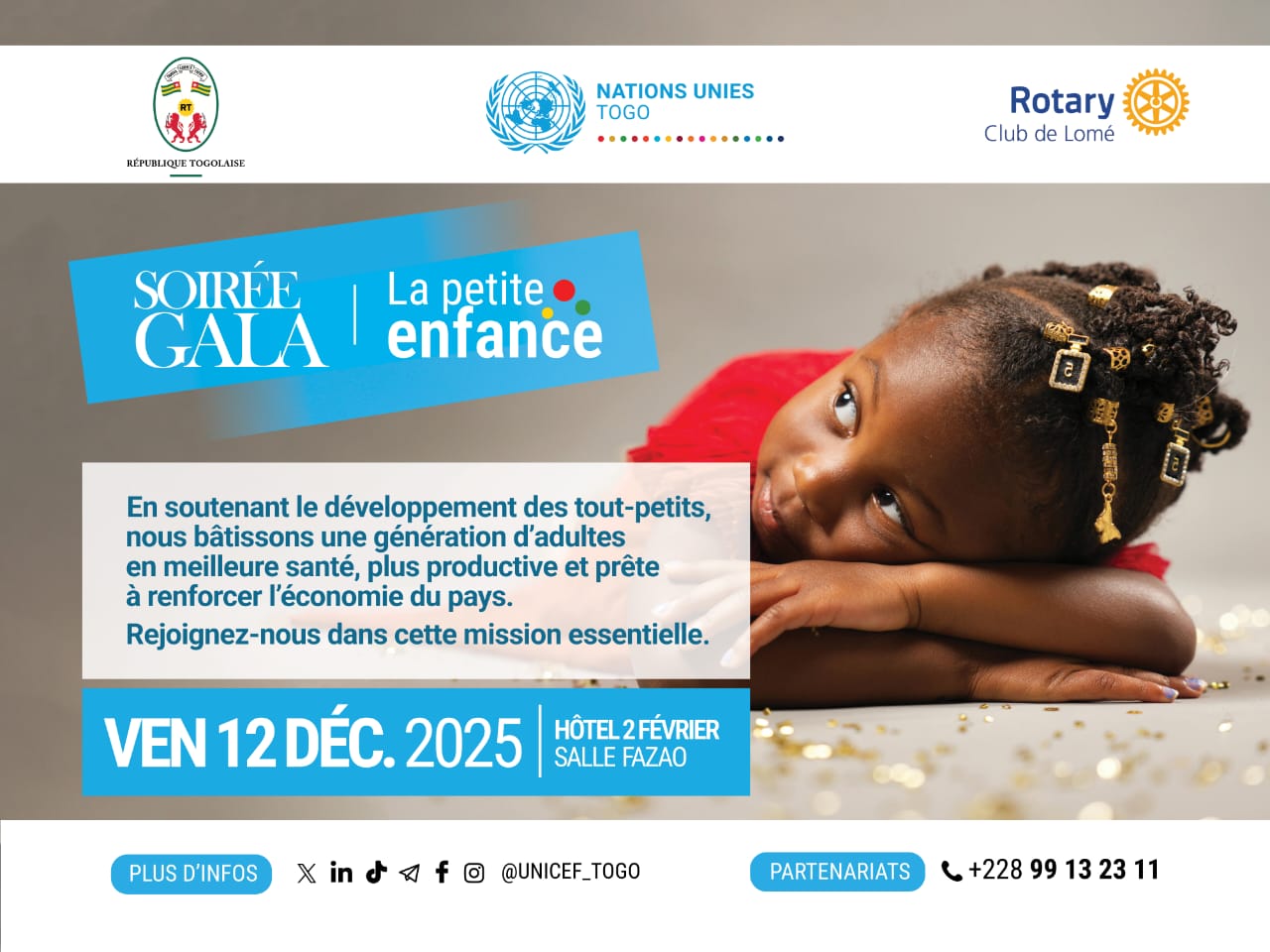 Soirée de Gala du 12 décembre : Donner aux tout-petits un bon départ qu’ils méritent