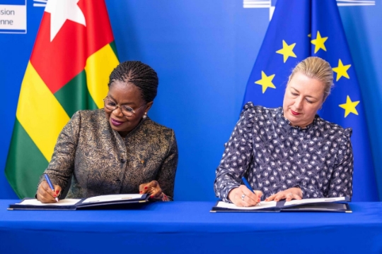 Conventions de financement : l'UE appuie le développement des agro-industries durables, la consolidation de l'État et la résilience au Togo