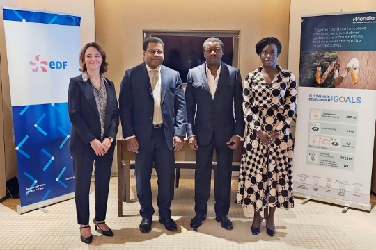 Construction d'une centrale solaire de 64 MWc à  Sokodé en 2024 : MERIDIAM et EDF signent avec le Togo en présence de Faure Gnassingbé
